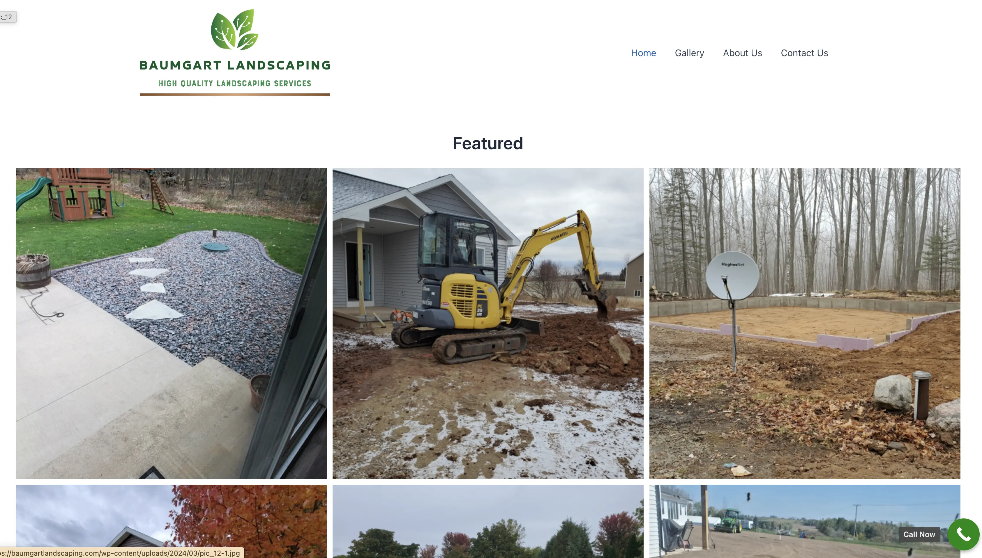 Baumgart Landscaping website screenshot